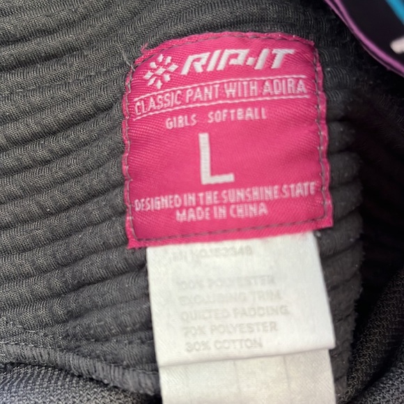 Used RIP-IT girls L charcoal gray softball pants. - Picture 4 of 8